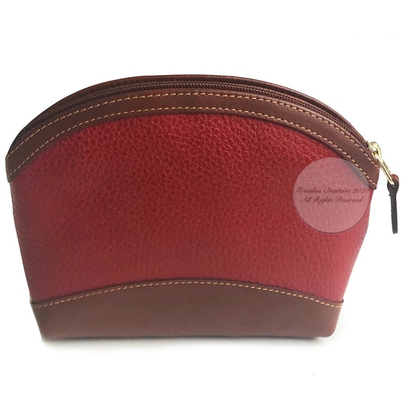 Coach Cosmetic Case Sheridan Collection Red & Tan Leather 4308 NIB NOS Vintage - Picture 7 of 13